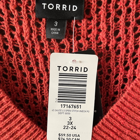 NWT Torrid Open Knit Sweater size 3 - Picture 3 of 3